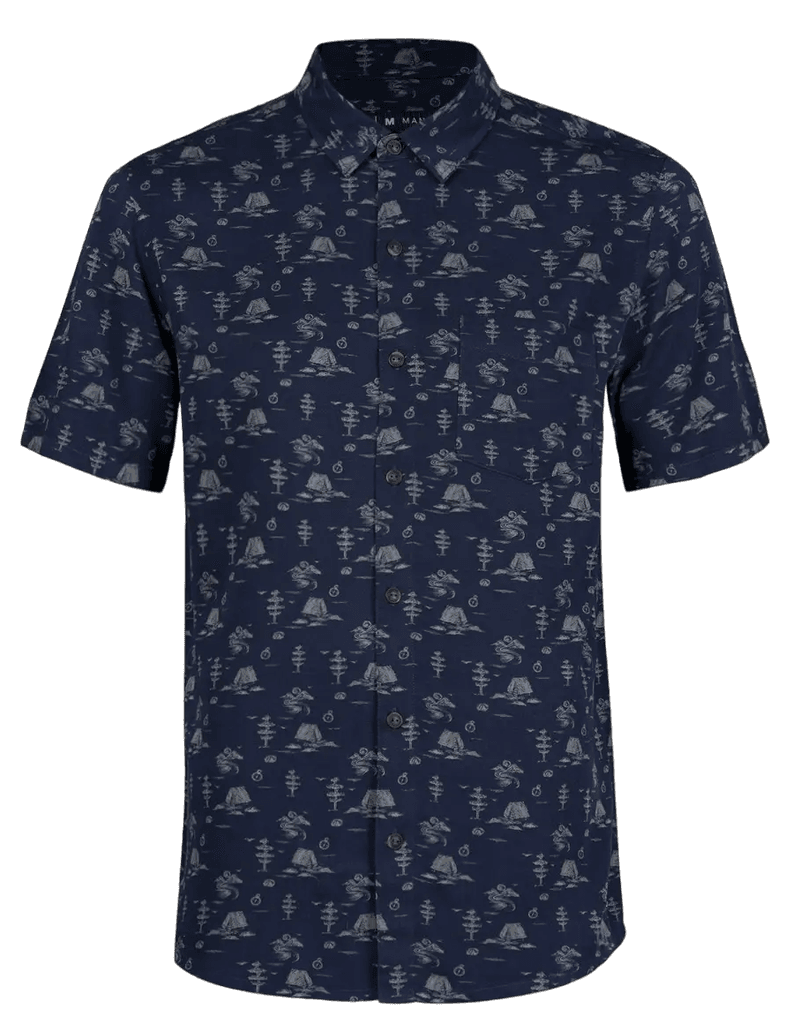 Camisa Hombre Woodpecker Short Sleeve Shirt Print