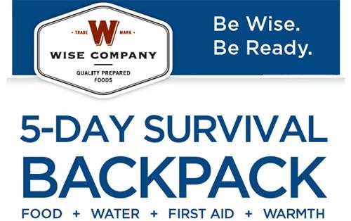 Kit de supervivencia wise food mochila de emergencia camuflada