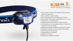 Miniatura Linterna Frontal Fenix HL26R / 450 Lumenes