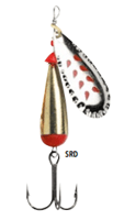 Miniatura Spinner Falcon Claw Droppen #4 - Color: SRD PLATA/PTO ROJOS