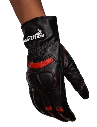 Guantes Moto Calle Leather - Color: Negro-Rojo