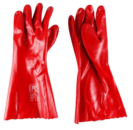 Guante Pvc 14" - Color: Rojo, Formato: 35 cm