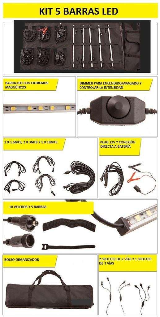 Kit 5 Barras LED -