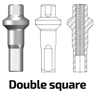 Niple Double Square Polyax Bronce 14g/16mm  -