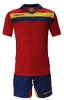 Miniatura Uniforme Futbol Genova - Color: Rojo-Azul Marino-Amarillo