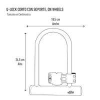Miniatura Casco Sport U-Lock Onwheels Corto Con Soporte - Color: Negro, Talla: L