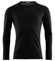 Miniatura Primera Capa Hombre Lightwool Undershirt long Sleeve - Color: Negro